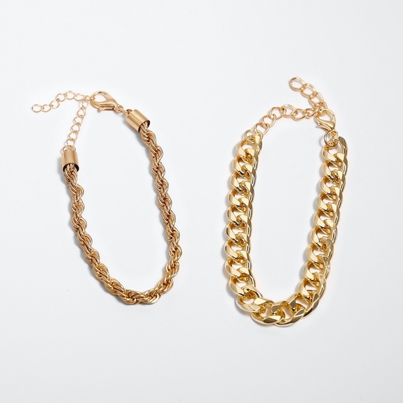 **RAYA* 2-Pc Gold Chain Style Fashion Bracelet Set - Picture 5 of 8